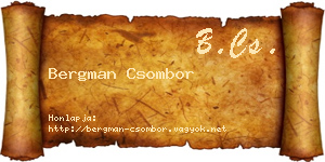 Bergman Csombor névjegykártya